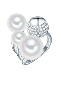 Lulu & Jane Lulu & Jane Dames Ring zilver / parelwit 52