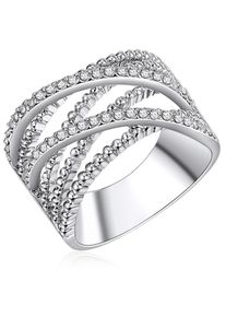 Lulu & Jane Lulu & Jane Dames Ring zilver / transparant 52