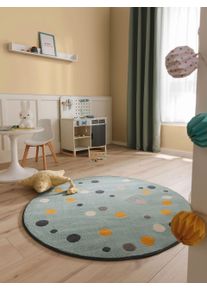 Lytte Tapis enfant Juno Multicouleur/Bleu diamètre 120 cm rond