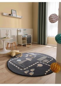 Lytte Tapis enfant Juno Bleu diamètre 120 cm rond