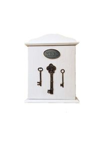Linghhang - Boîte à clefs en bois, motif clé, style maison de campagne, à suspendre