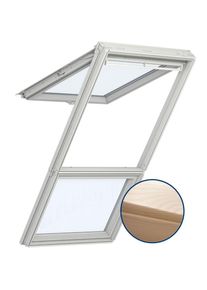 Velux Dachfenster Lichtlösung GGL GIL LICHTBAND Holz klar lackiert THERMO Schwingfenster, 78x98/92 cm (MK04)