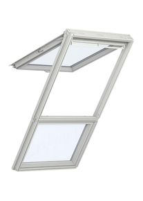 Velux Dachfenster Lichtlösung GPL GIL LICHTBAND Holz weiß lackiert THERMO Klapp-Schwingfenster, 78x98/92 cm (MK04)