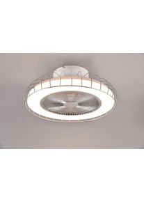Ventilateur de plafond Reality Sandfjord LED Chrome, 1 lumière, Télécommandes
