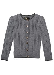 Turi Landhaus Trachtenstrickjacke Mit Zopfmuster grau, Größe 146, Trachtenstrickjacke