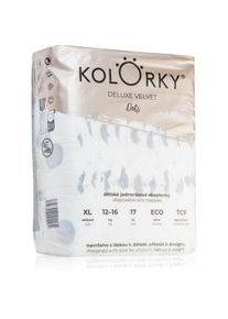 Kolorky Deluxe Velvet Dots disposable organic nappies size XL 12-16 kg 17 pc