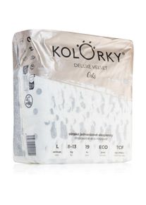 Kolorky Deluxe Velvet Dots disposable organic nappies size L 8-13 kg 19 pc