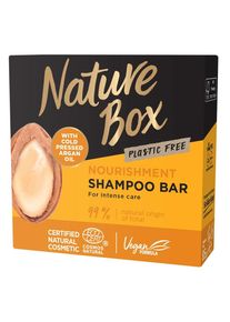 Nature Box Ingrijire Par Sampon Solid Hranitor Cu Ulei De Argan Presat La Rece 85 ml