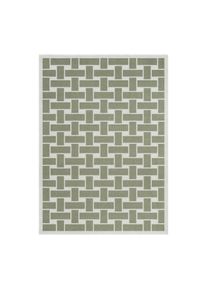 Layered 60S Geo Basket Weave ullteppe Olive, 180 x 270 cm