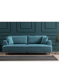 Design 3 szem&eacute;lyes kanap&eacute; Waldina 230 cm t&uuml;rkiz