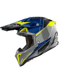 Airoh Aviator 3 Push, hełm krzyżowy , kolor: Szary/Niebieski/Neonowyowy-Żółty/Czarny , rozmiar: S