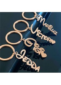 Custom Name Keychain Personalized Stainless Steel Pendant Keychains for Women Men Customized Nameplate Keyring Jewelry Gifts