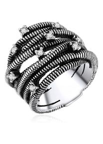 Lulu & Jane Lulu & Jane Dames Ring zilver / transparant 52