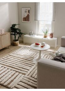 benuta Pop Teppe med luv Tibo Krem/Beige 120x170 cm Geometrisk,Miks av strukturer