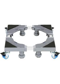 Base de Machine à Laver -Réfrigérateur Chariot Roller Support Roulant pour Sèche Linge lave Linge Congélateur Réglable 8 pieds + 4 roues 41-66cm
