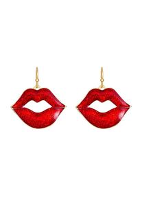 Vintage-Style Red Lips Dangle Earrings - 1 or 2 Pairs