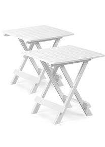 ProGarden Set 2x Tavolino Adige bianco plastica 45x43x50cm