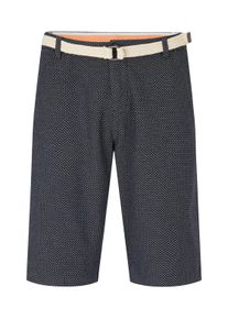 Tom Tailor Herren Chino Bermuda Shorts, blau, Muster, Gr. 38, baumwolle