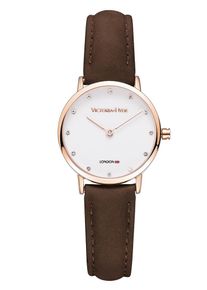 Victoria Hyde Dames Analoog horloge bruin / rose-goud / wit One Size