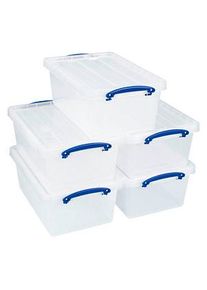 5 Really Useful Box Aufbewahrungsboxen 5x 10,2 l transparent 40,5 x 26,0 x 16,0 cm