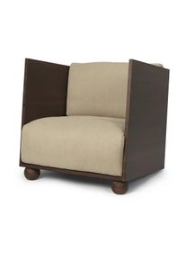 ferm LIVING Rum lenestol rich linen Dark stained-natural