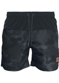 Urban Classics Block Swim Shorts Badeshorts darkcamo/schwarz