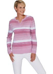 Damska Pulóver s dlhými rukávmi a pruhovaným vzorom Staroružová vzorovaná veľkosť 56
