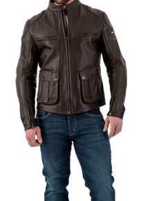 Rokker Goodwood, veste en cuir , couleur: Marron Foncé , taille: XXL