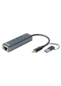 DLink D-Link USB-keskitin, USB-A-pistoke / USB-C-pistoke, 3.0, USB Ports 3, USB-A-liitäntä - DUB-2332