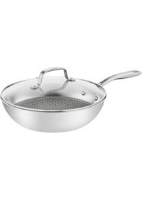 Tefal Wok »Eternal«, Edelstahl 18/10, (1 tlg.), Triply3-Schicht-Material, Mesh-Beschichtung, alle Herdarten, Induktion, Pfanne, 7113053159-0...