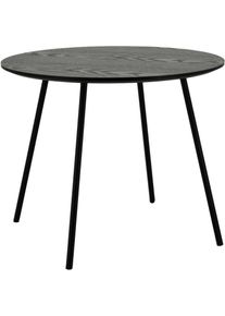 Aubry Gaspard - Table ronde avec plateau plaquage frêne noir - Noir