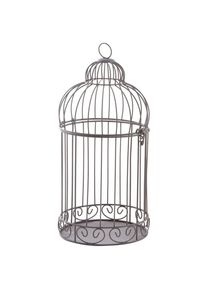 Cage à oiseaux ronde en métal vieilli
