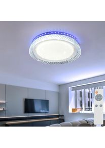 etc-shop - Plafonnier blanc lampe de salon télécommande plafonnier dimmable, rgb led effet étoile mémoire cct, 1x led 10,5W 1100lm 2700-6500K, DxH