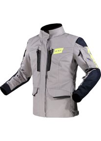 LS2 Metropolis Evo, textieljas waterdicht vrouwen , kleur: Lichtgrijs/Donkerblauw/Neon-Geel , maat: XL