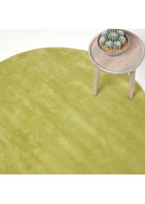 Tapis Rond Tufté - Coloris Vert - 70 cm de diamètre - Homescapes