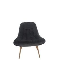 Salesfever tumbona con asiento XXL | funda de terciopelo | estructura de metal con aspecto de madera | acolchado exuberante | An76xPr87xAl86 cm |gris
