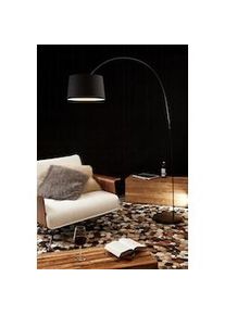 Salesfever lámpara de arco 205 cm | Ø pantalla 40 cm | base de mármol auténtico | A 135 x P 36 x A 205 cm | negro