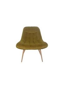 Salesfever tumbona con asiento XXL | funda de terciopelo | estructura de metal con aspecto de madera | acolchado exuberante|An76xPr87xAl86cm|amarillo