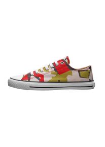 Ethletic Dames Sneakers laag lichtbeige / chocoladebruin / lichtgroen / rood 36