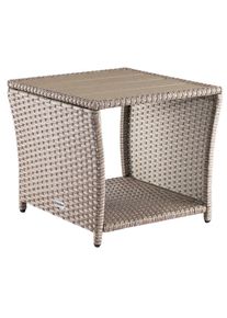 Casaria® Tavolino da giardino crema 45x45x40cm altezza regolabile