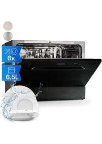 Klarstein Mini Lave Vaisselle de 8 Couvert, Lave-vaisselles Silencieux, 6 Programmes de Lavage, Petit Lave-vaisselle de Table, Lave vaisselle