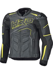 Held Safer 2, veste en cuir , couleur: Noir/Jaune Néon , taille: 58