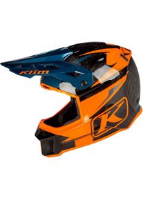 Klim F3 Carbon Pro, enduro helm , kleur: Zwart/Oranje/Donkerblauw , maat: XL