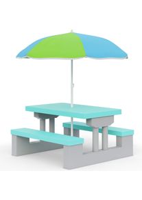 Spielwerk® Set di sedute bambini tavolo e ombrellone menta 67cmx41cm