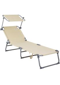 Casaria&reg; Lettino prendisole Hawaii beige alluminio 195x58x30cm