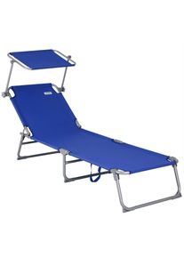 Casaria&reg; Lettino prendisole Hawaii blu alluminio 195x58x30cm