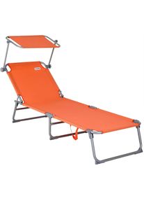 Casaria® Sdraio da giardino prendisole Hawaii arancione alluminio