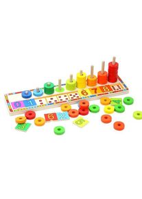 TOPBRIGHT Wooden Learning Game Counting Rings 56dlg.