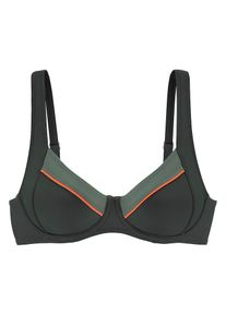 Lascana Dames Bikinitop 'Yuna' olijfgroen / oranje 75