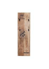 SIT-MÖBEL SIT Möbel Perchero de pared | 3 ganchos dobles | madera de mango natural | herrajes negros | An 35 x Pr 8 x Al 110 cm | 01963-04 | serie RUSTIC